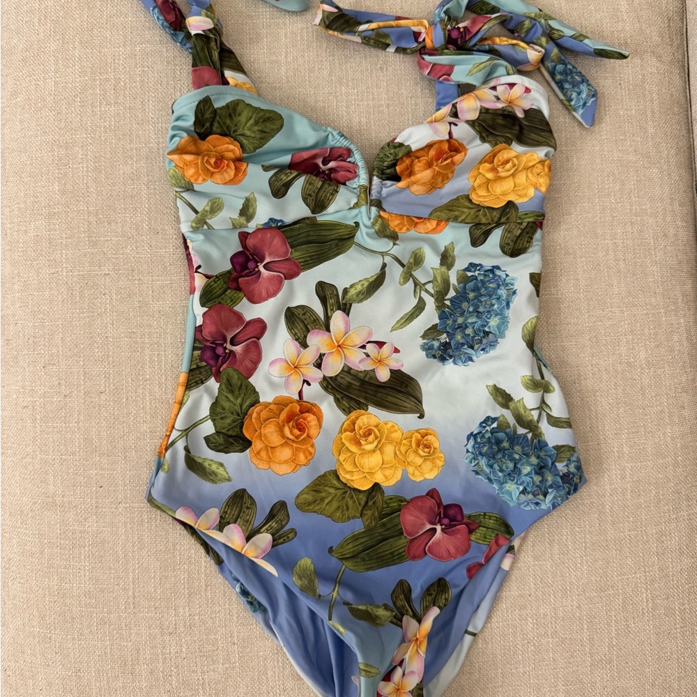OndadeMar Blue and Yellow One Piece Swimsuit with Adjustable Straps